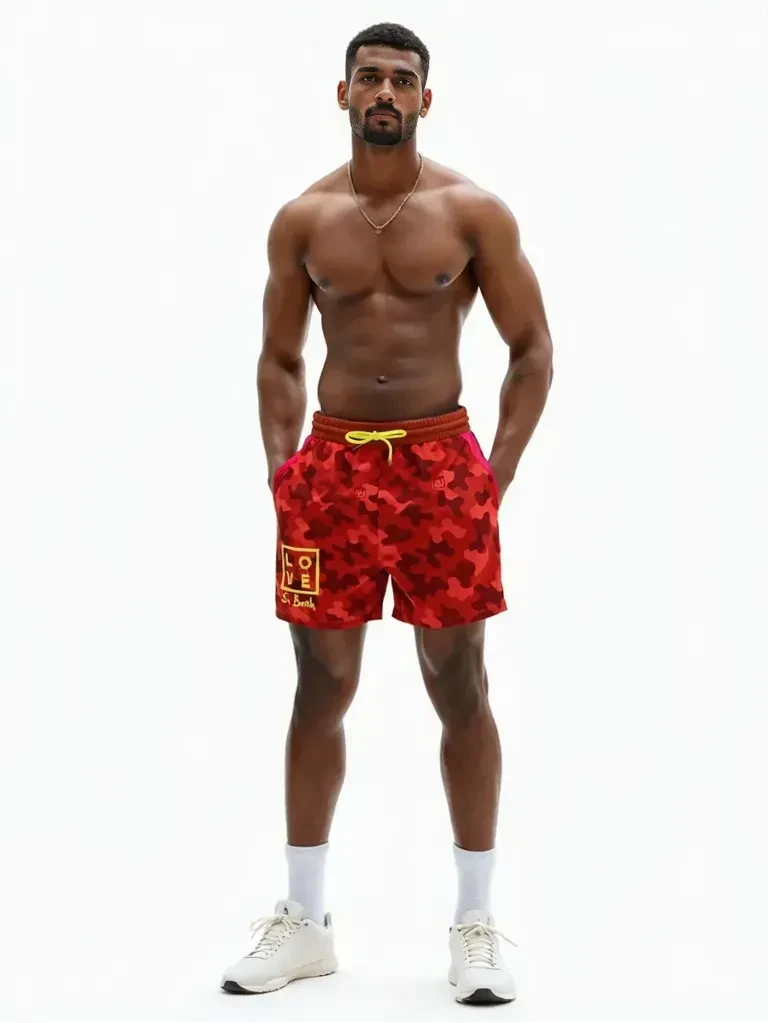 LOVE “Bahamas” – Father & Son Matching Swim Shorts | Lightweight, Mesh Lining, Inner Net & St Barth Print